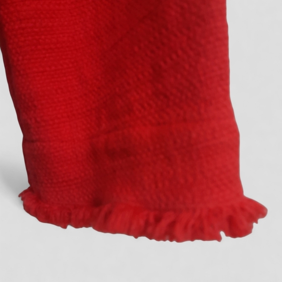 Vtg ST. EMILE for HARRIET KASSMAN Red Tweed Jacket Blazer Zip Fringe Pocket - Picture 5 of 13